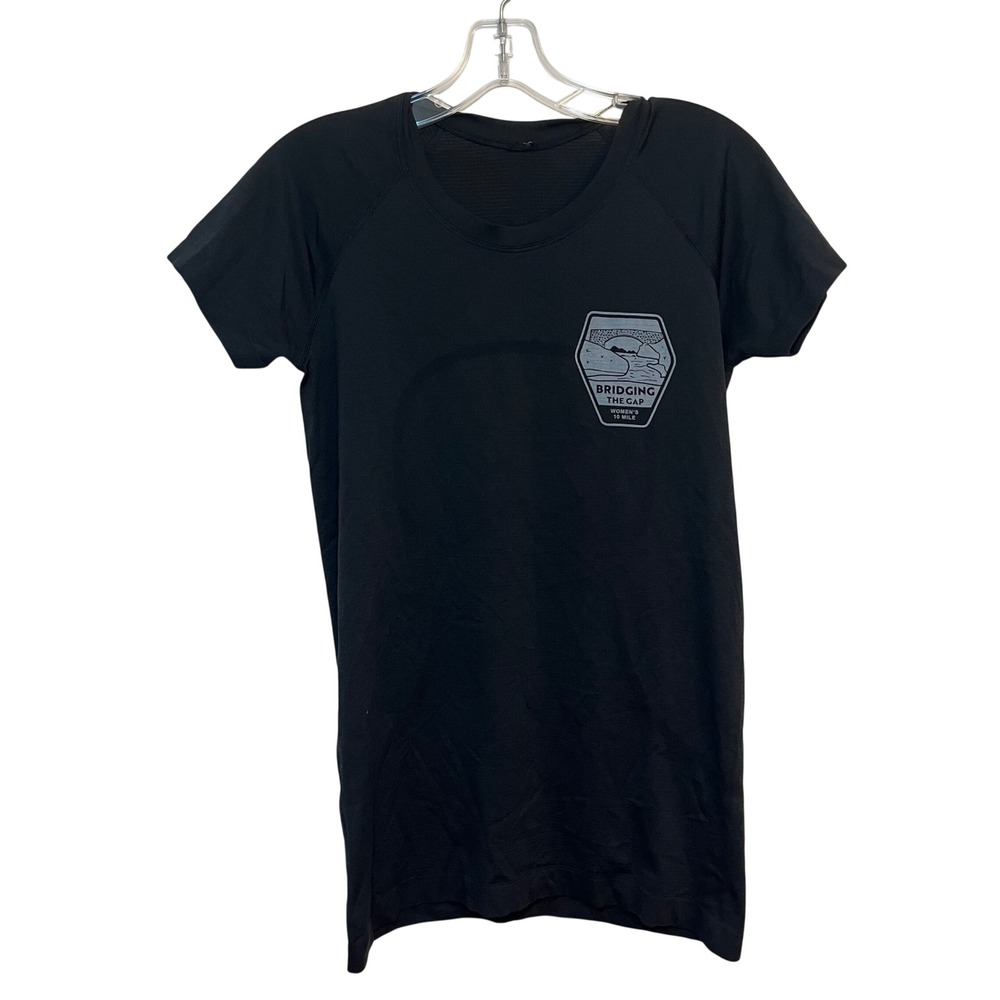 Lululemon Shirt Swiftly Tech‎ Short Sleeve Black Size 8 Bridging the Gap 10 Mile